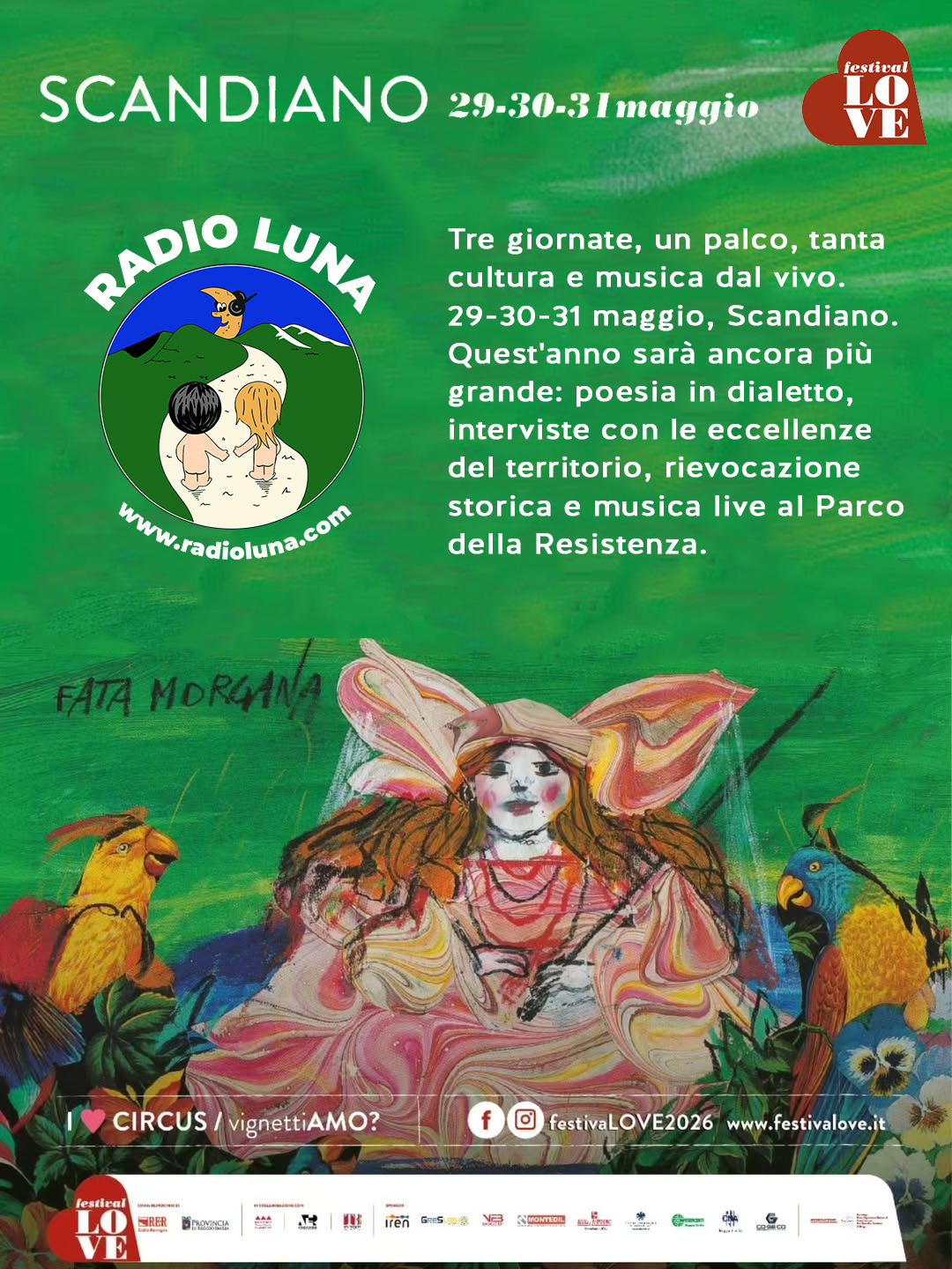 Radio Luna al FestivaLOVE 2026: tre giornate di cultura, poesia e musica dal vivo